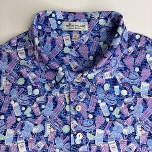PETER MILLAR Men's Summer Comfort Golf Polo Cocktail Bomb Caddyshack Size XL